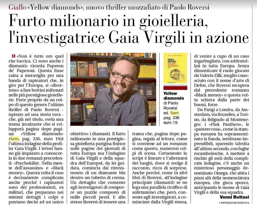 Yellow Diamonds - il mio thriller sulla banda dei Pink Panthers i più famosi ladri di diamanti del mondo 3