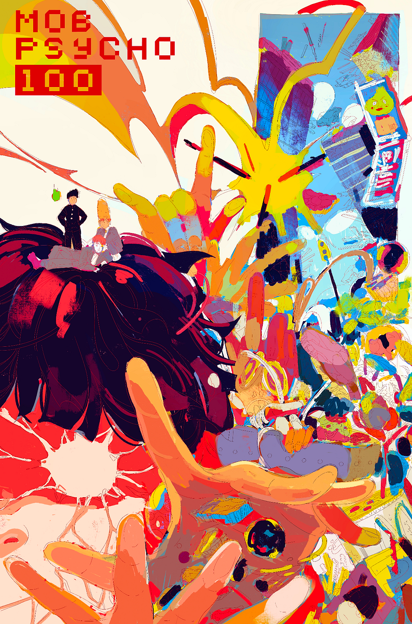 An alternative poster to the anime MOB PSYCHO 100