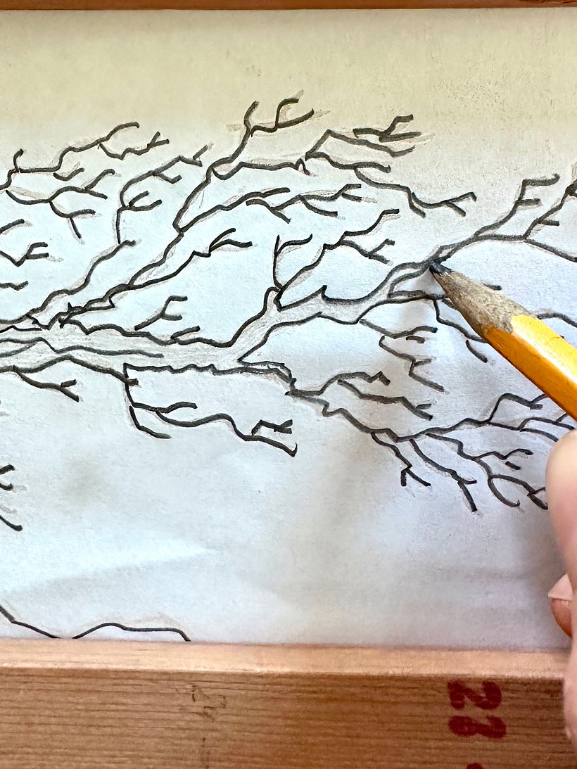 drawing the design on a piece of paper