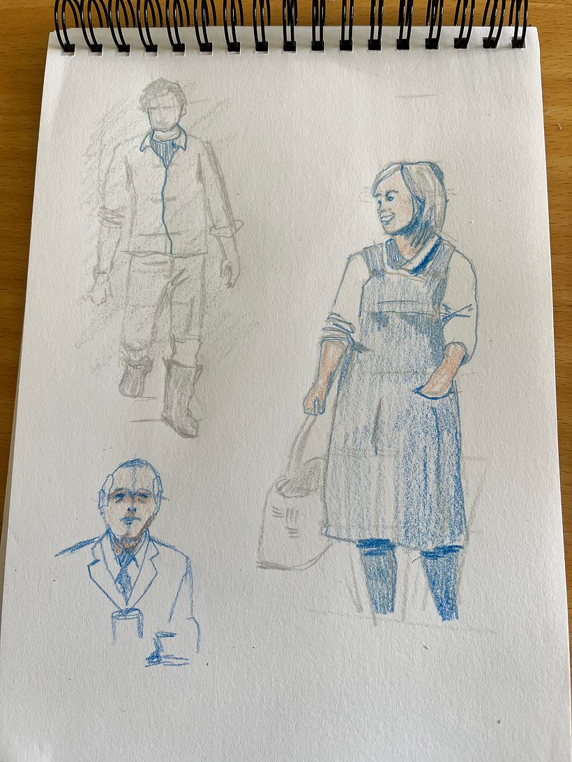 Portree, Isle of Skye: coloured pencil in sketchbook 2