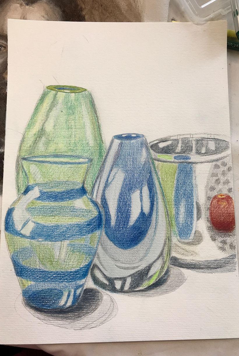 Portree, Isle of Skye: coloured pencil in sketchbook 4