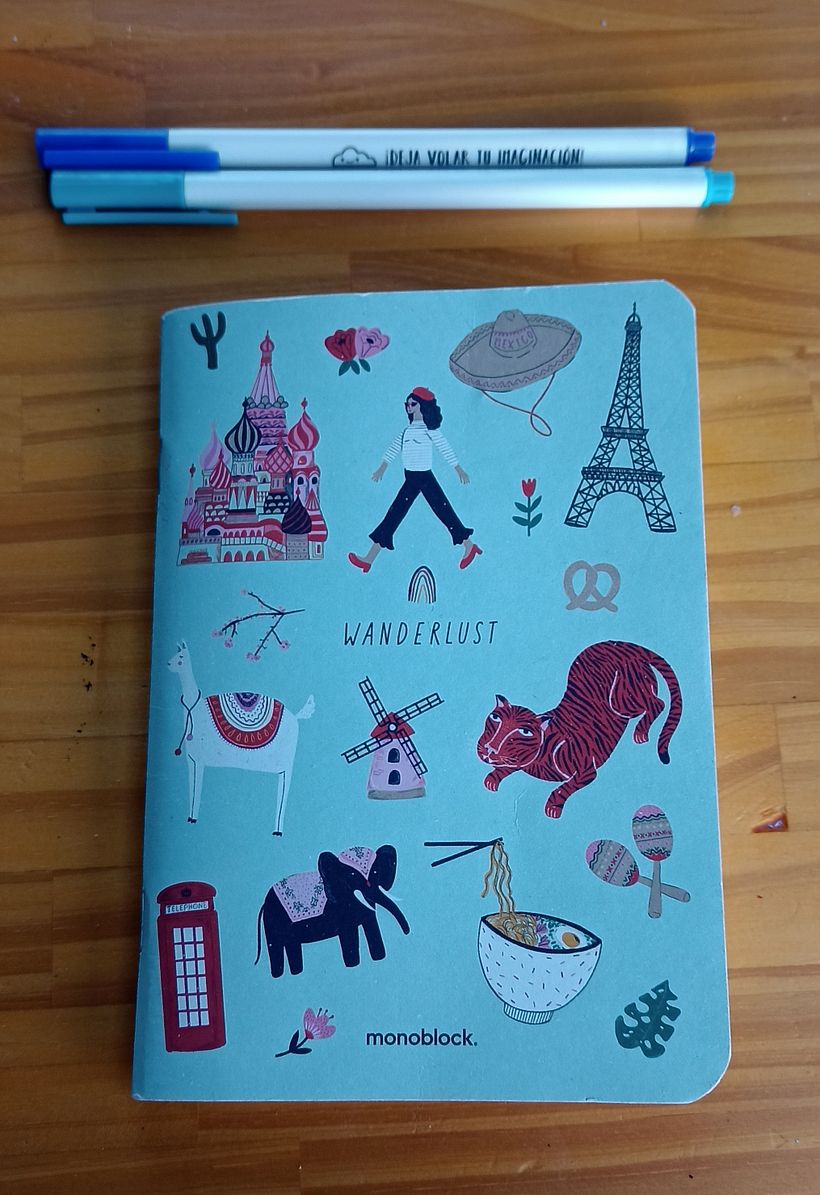Tapa de mi cuaderno/bitácora de viaje