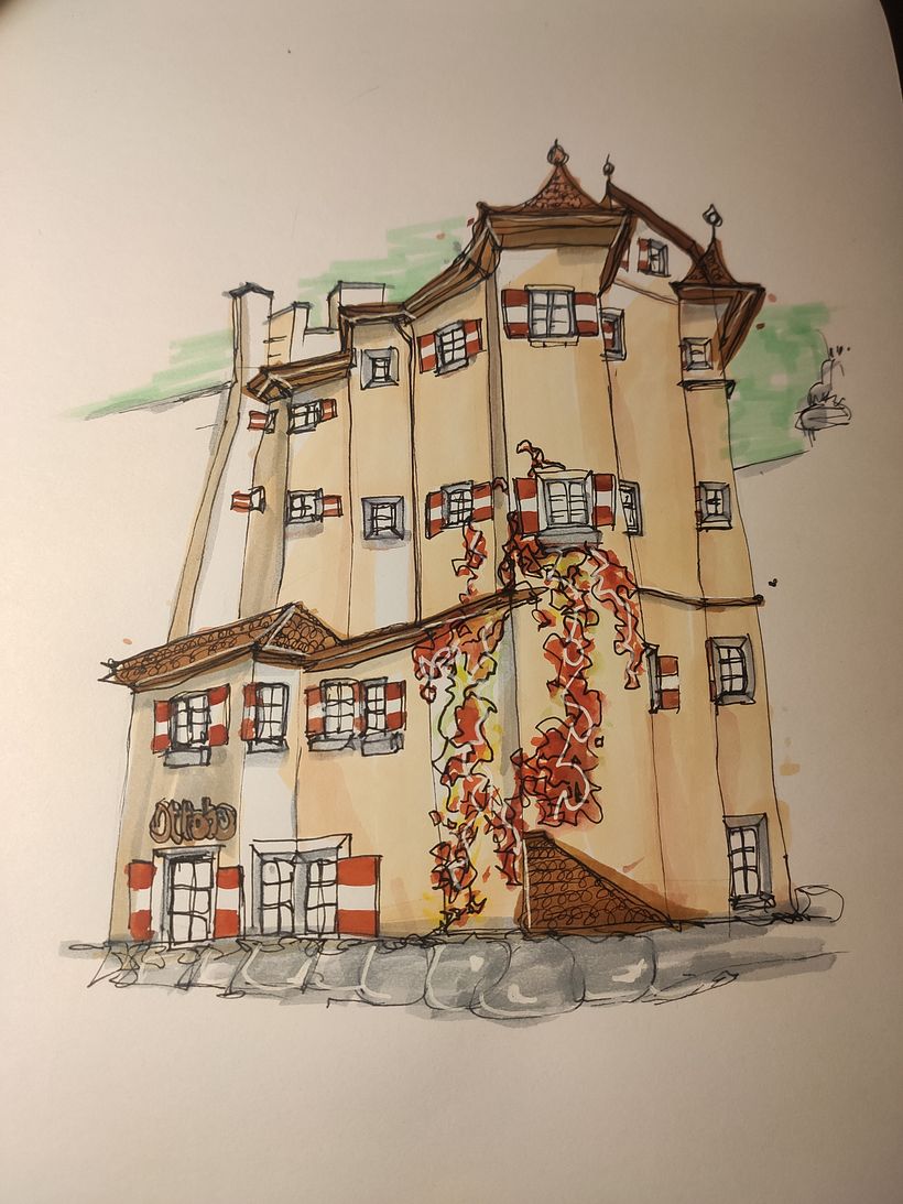 Mi proyecto del curso: Dibujo arquitectónico expresivo con marcadores de colores 5