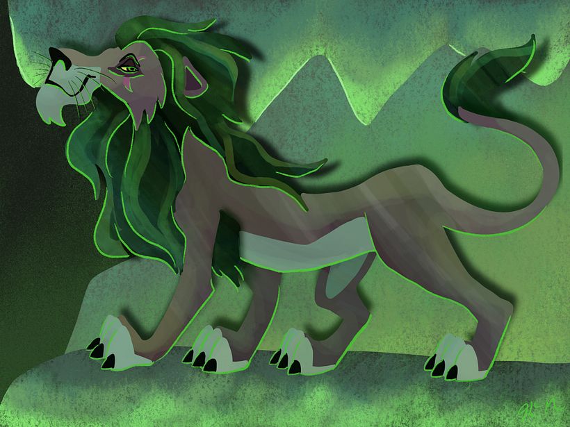 Paper cutout style Scar from The Lion King