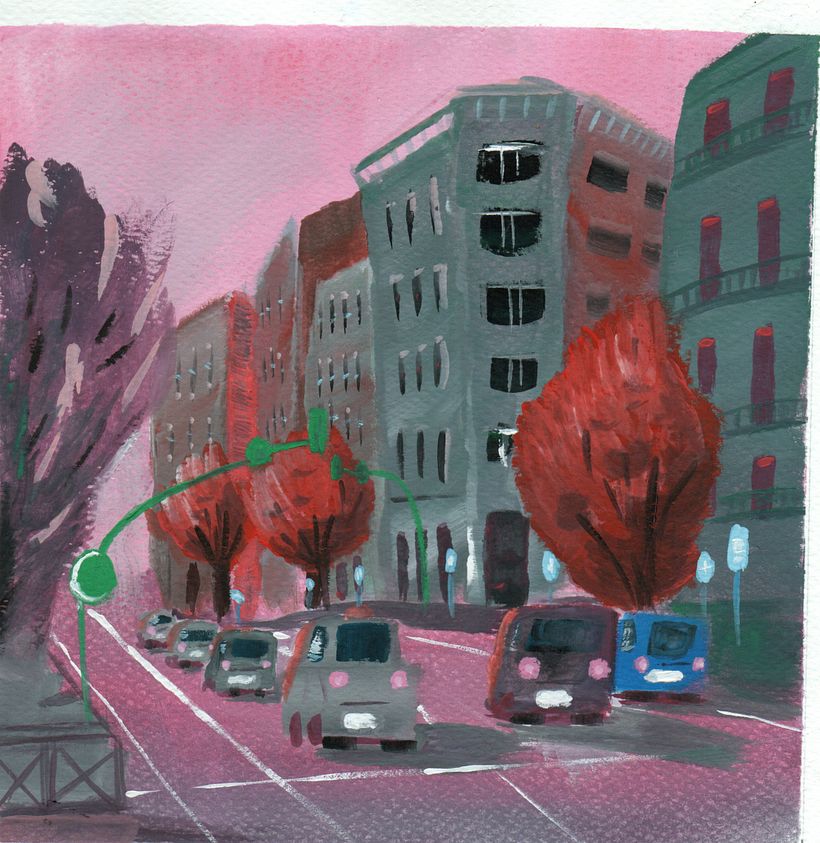 Mi proyecto del curso: Pintura de paisajes urbanos con gouache 1