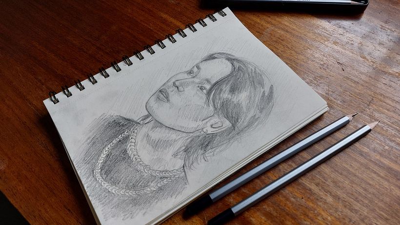 Mi proyecto del curso: Cuaderno de retratos a línea con grafito 2