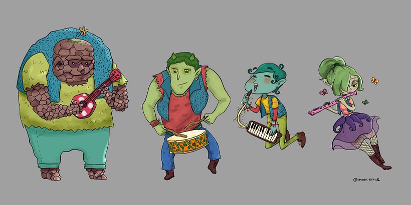 Personajes a color.