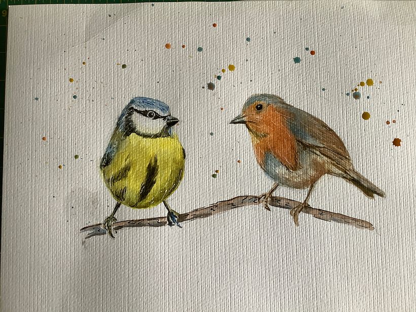 My project for course: Artistic Watercolor Techniques for Illustrating Birds 3
