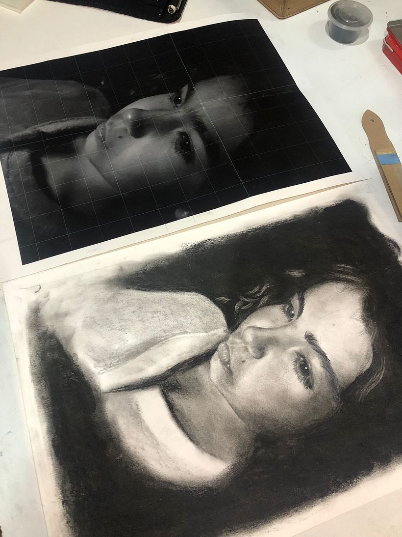 Meu projeto do curso: Retrato artístico com carvão vegetal: criando atmosferas 2