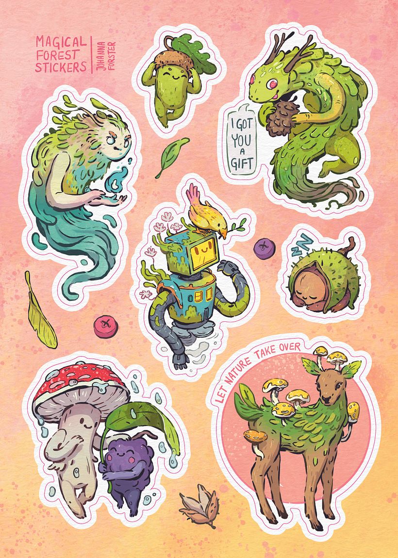 My final characters turned into a stickersheet