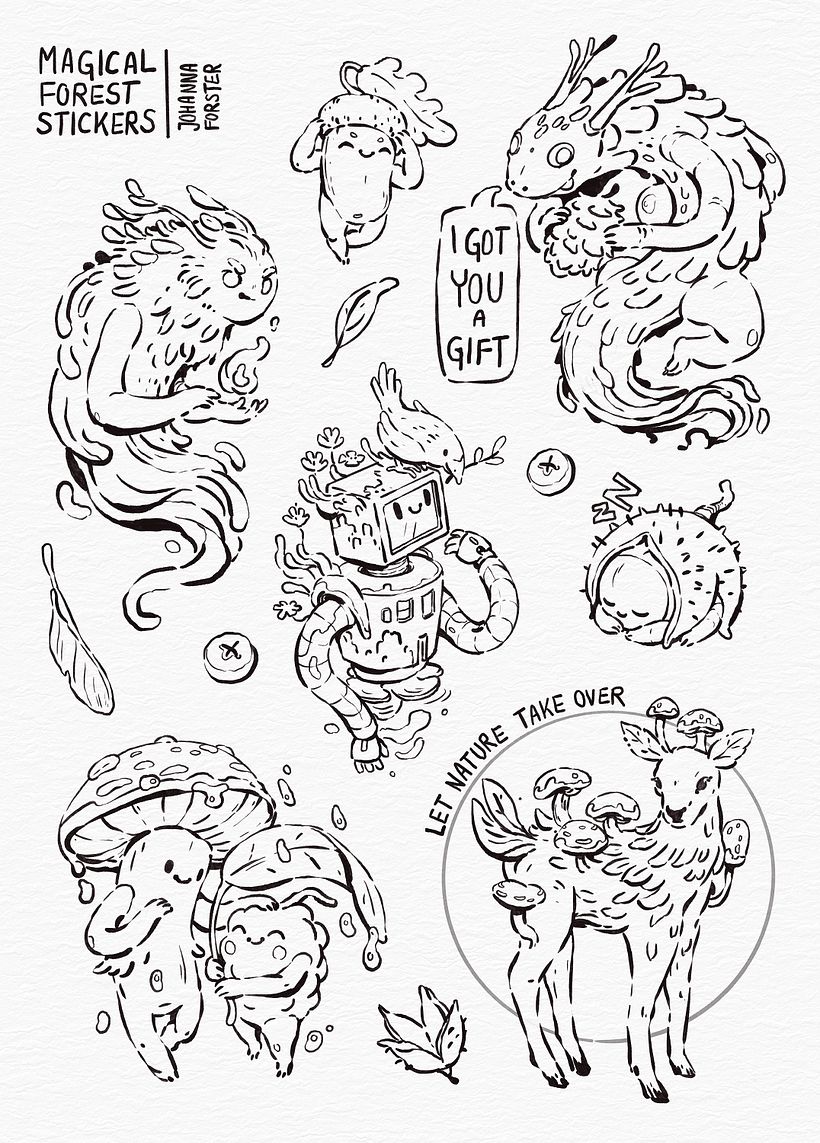 lineart for my nature inspired characters