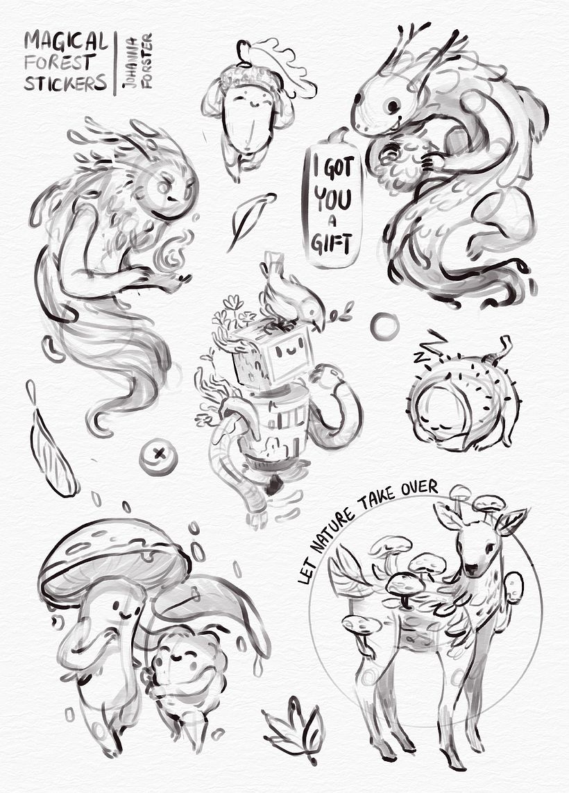 sketch for my nature inspired characters