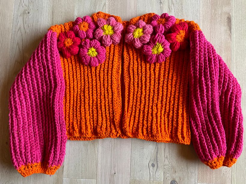 Mi proyecto del curso: Crochet: teje un suéter colorido con aplicaciones florales 1