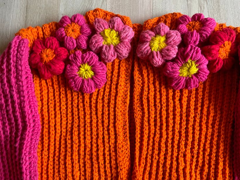 Mi proyecto del curso: Crochet: teje un suéter colorido con aplicaciones florales 2