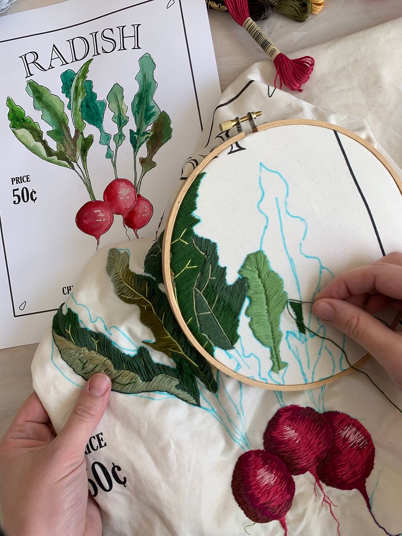 Embroidered Vintage Seed Packet Botanical Illustration 4