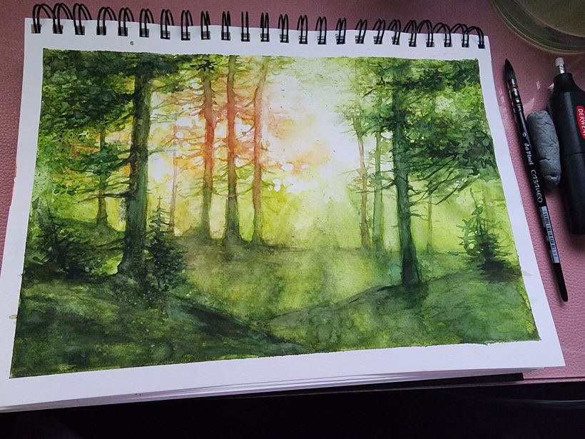 My project for course: Dreamy Watercolor Landscapes: Paint with Light 2