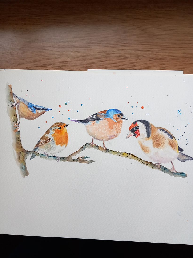 My project for course: Artistic Watercolor Techniques for Illustrating Birds 1