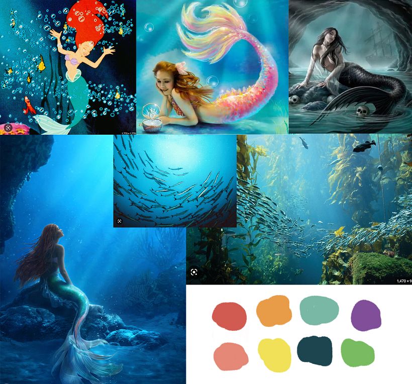 Bookworm Mermaid - Inspiration and color scheme