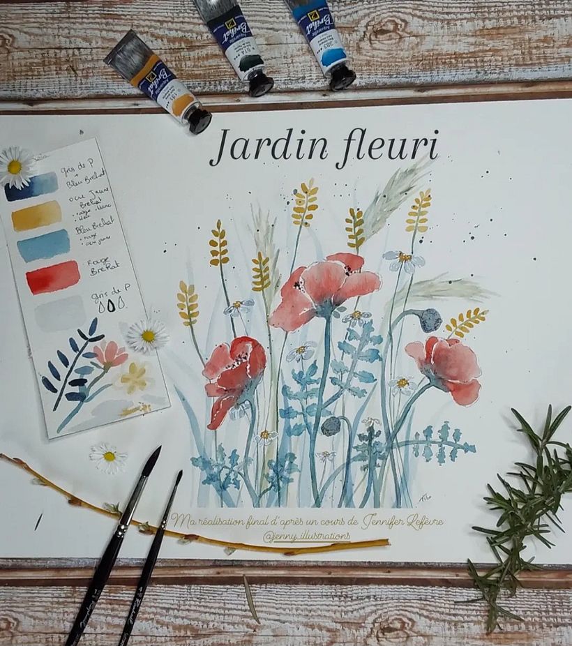 Mon projet du cours : Création d’une composition florale à l’aquarelle 3
