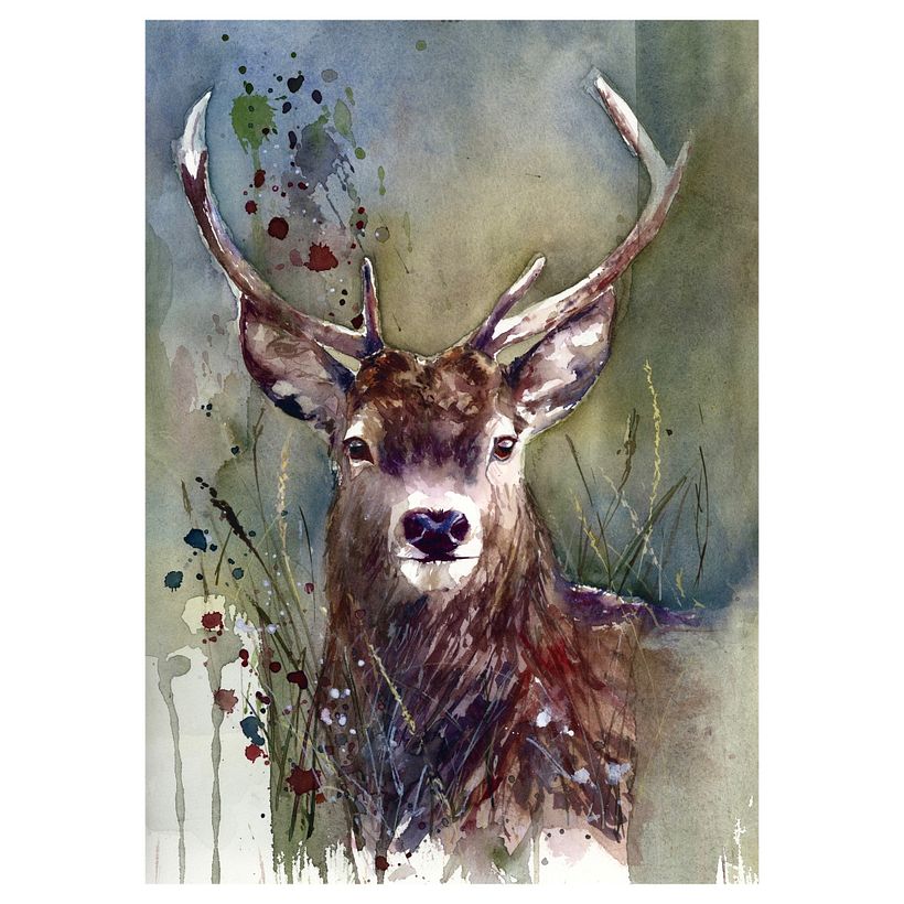 Once happy with the digital composition, I recreated it for real on the watercolour paper.