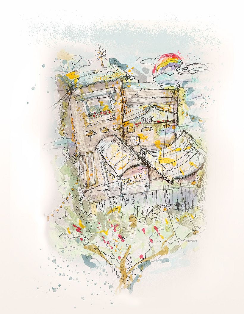 Mi proyecto del curso: Dibujo arquitectónico expresivo con marcadores de colores 4