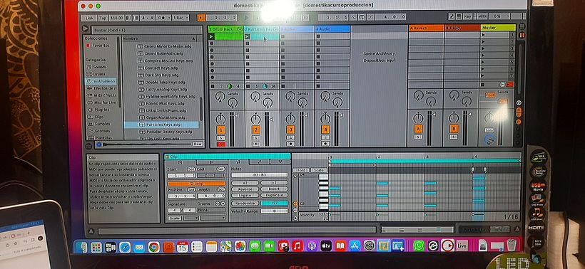 realizando las partes de los instrumentos midi