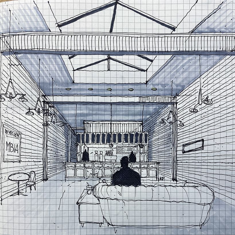 Interior de un cafe en Brooklyn, NYC. (simple detalle de observar)