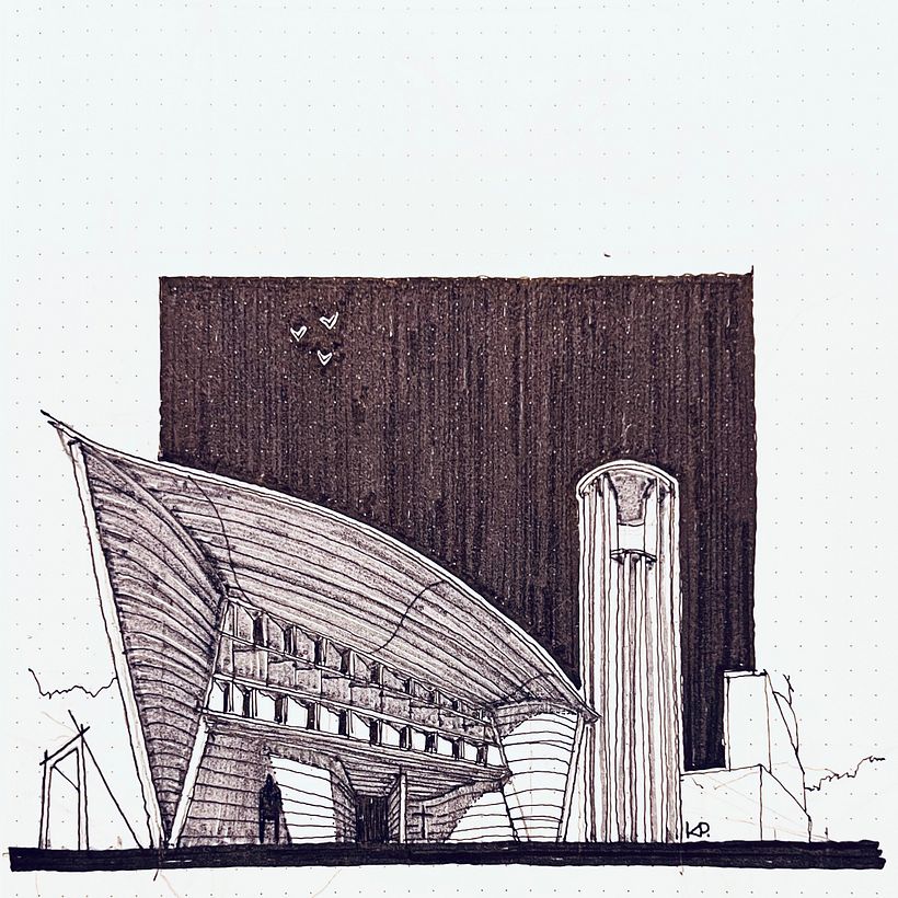 Iglesia en Estación Atlántida. Canelones, Uruguay. (perspectiva sencilla)