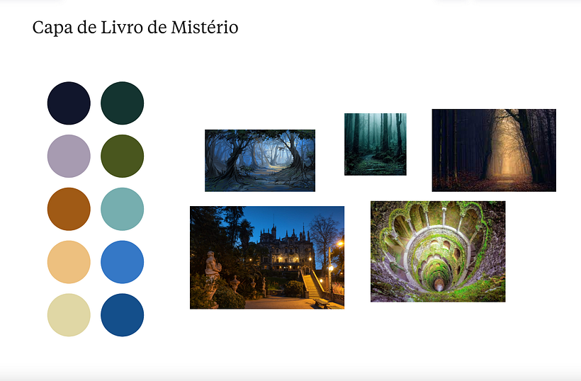 Paleta para Capa de Livro de Mistério