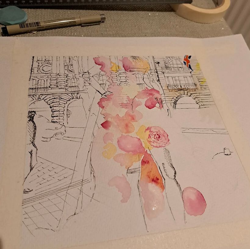 Adding watercolour 