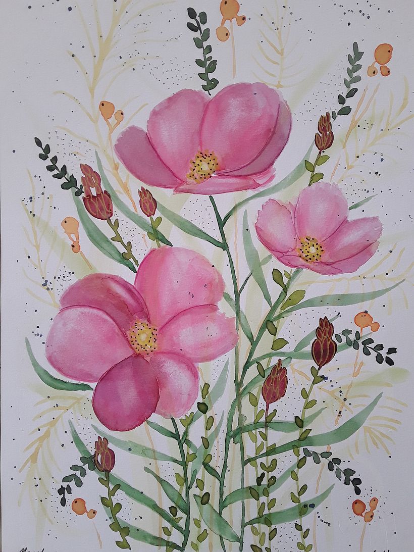 For my Flower garden I chose the portrait format and cosmos flowers (from Mexico) but found all over South Africa and the tig