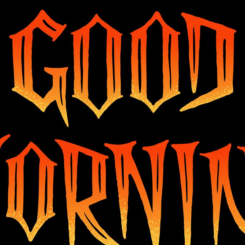 La tipografía está dibuja "a mano"