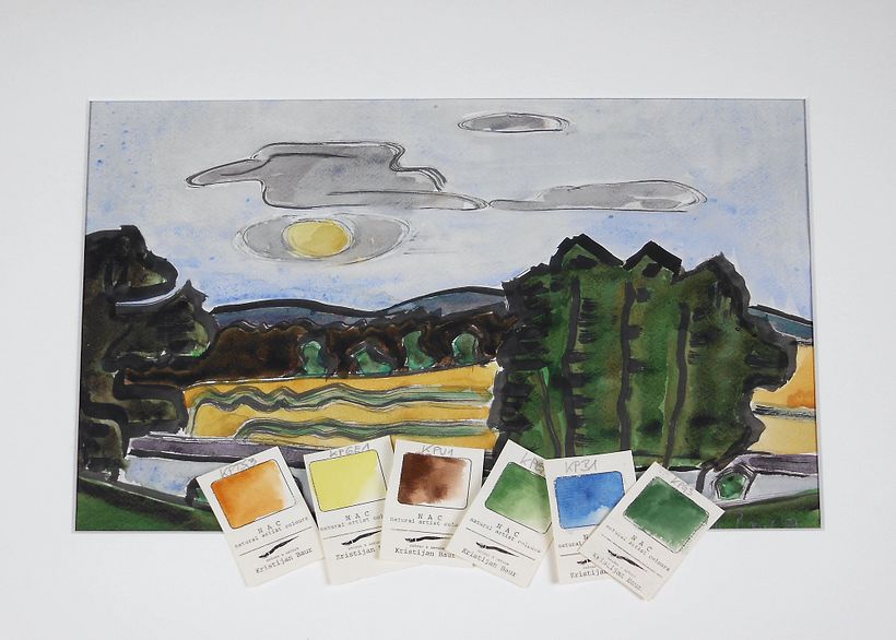 Auch hier eine Seelandschaft mit Aquarellfarben von NAC
