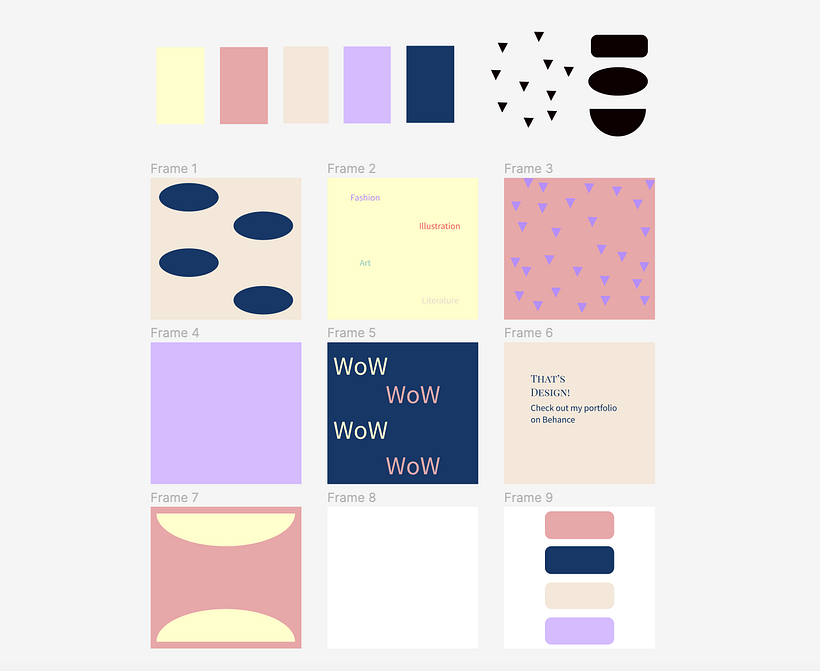 Paleta de Cores e experimentação para projeto final