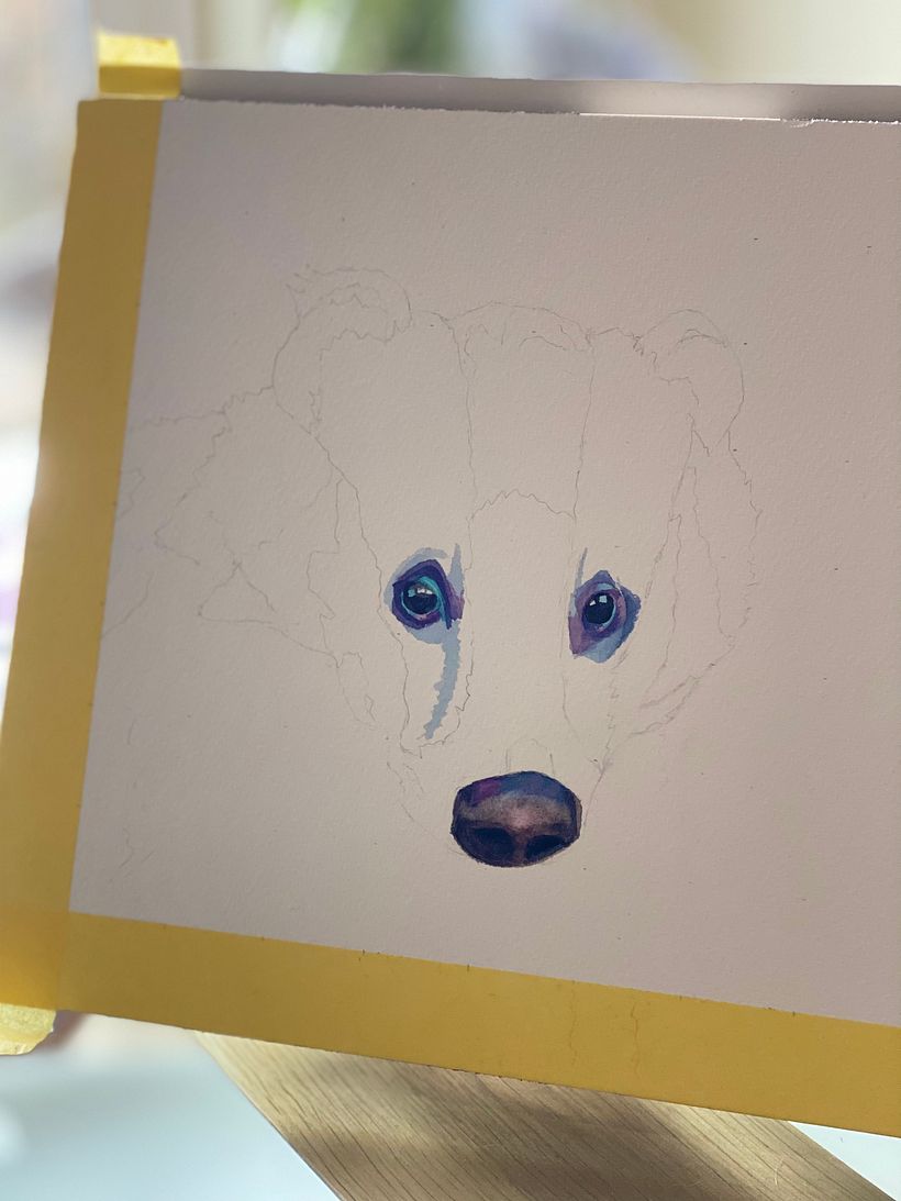 Eyes and nose first - first time trying fantasy colours 
