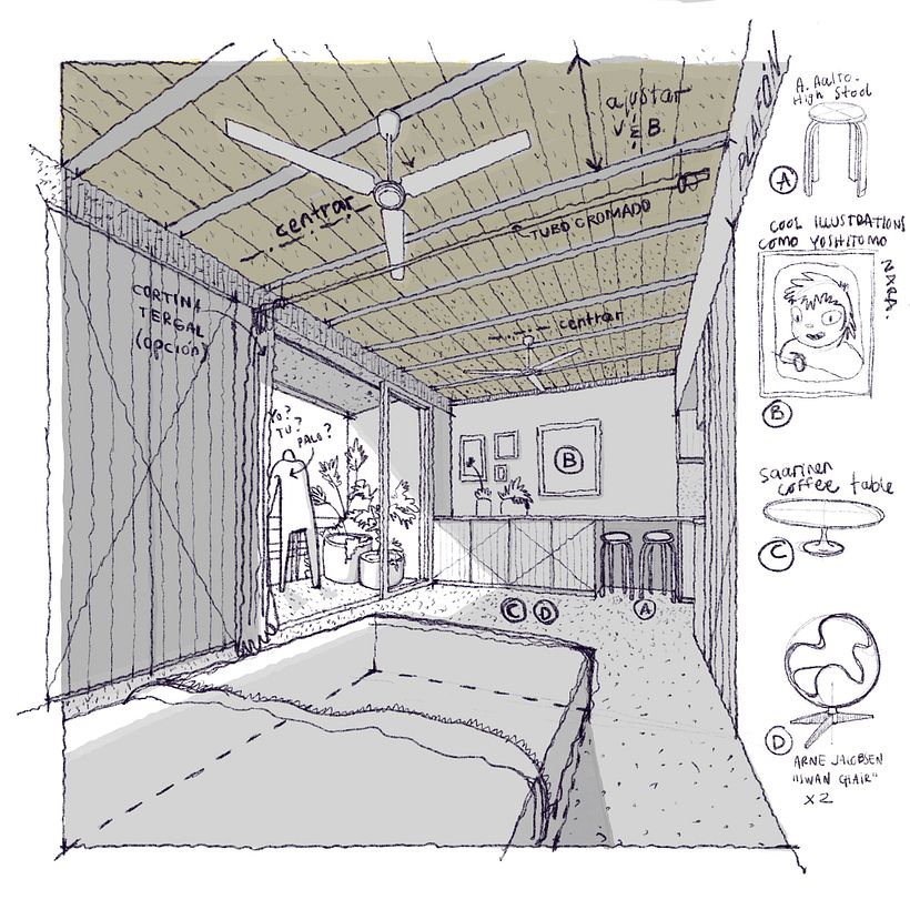 Ambientación y amueblado de una vivienda mínima