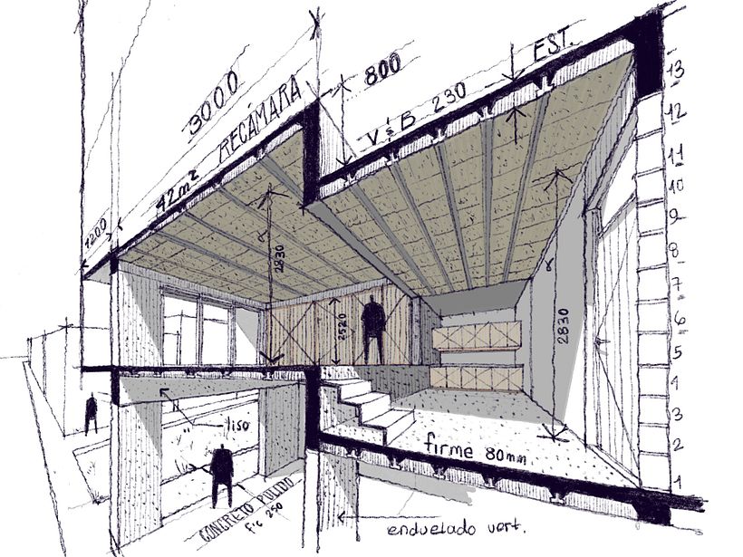 Sección constructiva de Domus Peepem