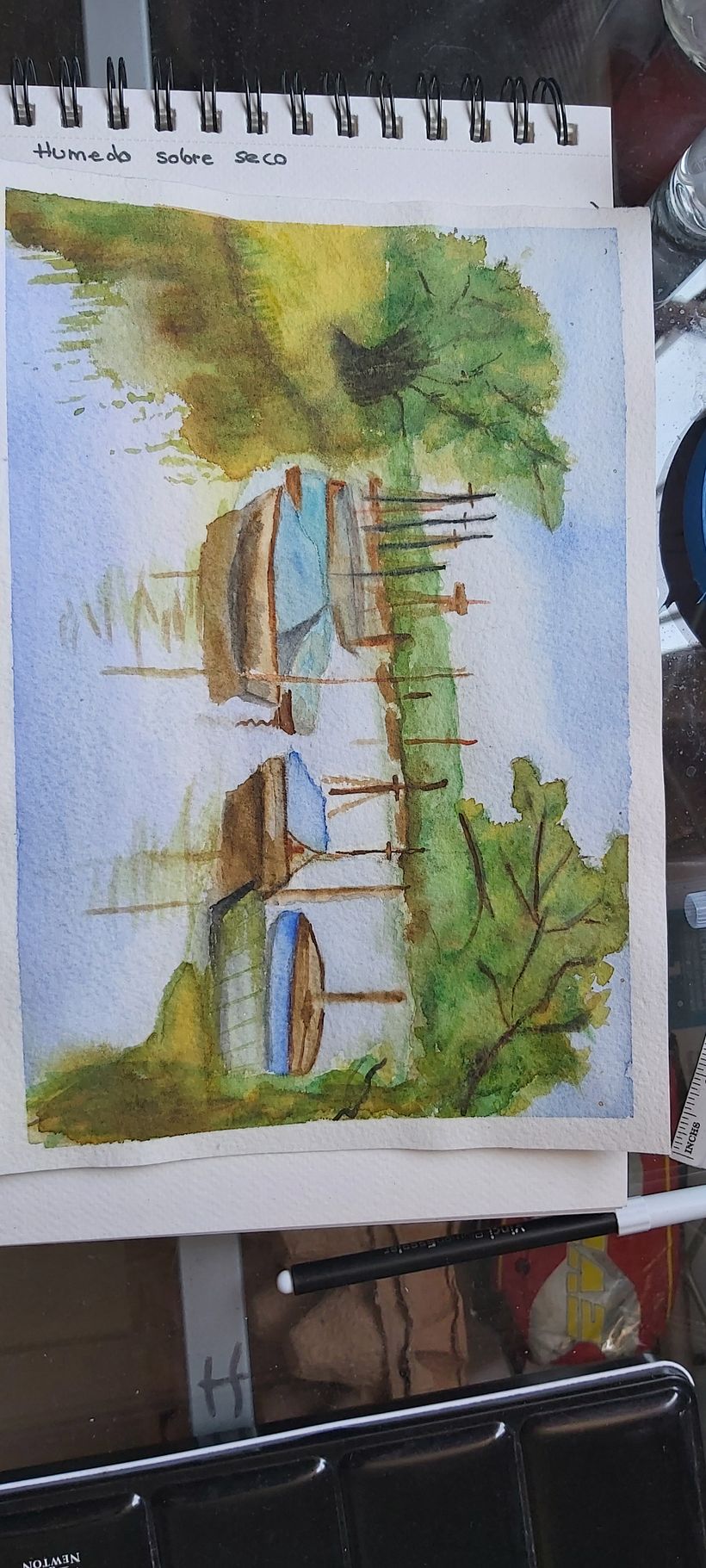 Segundo intento , intentando tu pintura, aún me falta mucho pero me gusta mucho la acuarela