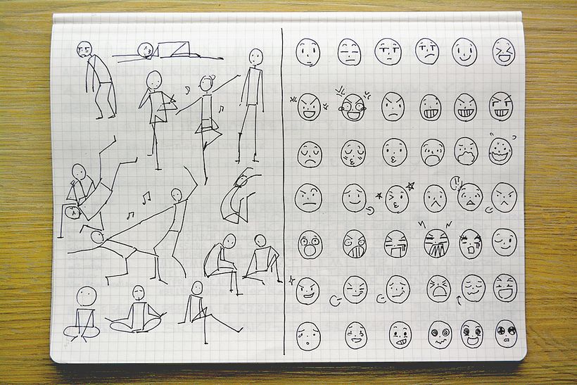 U2 Exercise: Draw stick figures & Expression