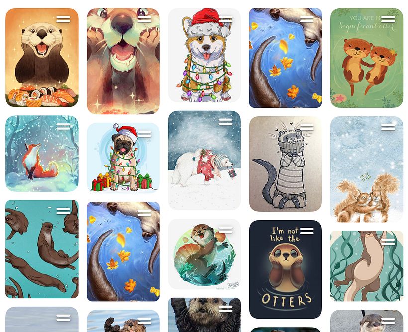 Illustration inspirations I curated on Pinterest. I loved the lighting in the picture of the fox on the left.