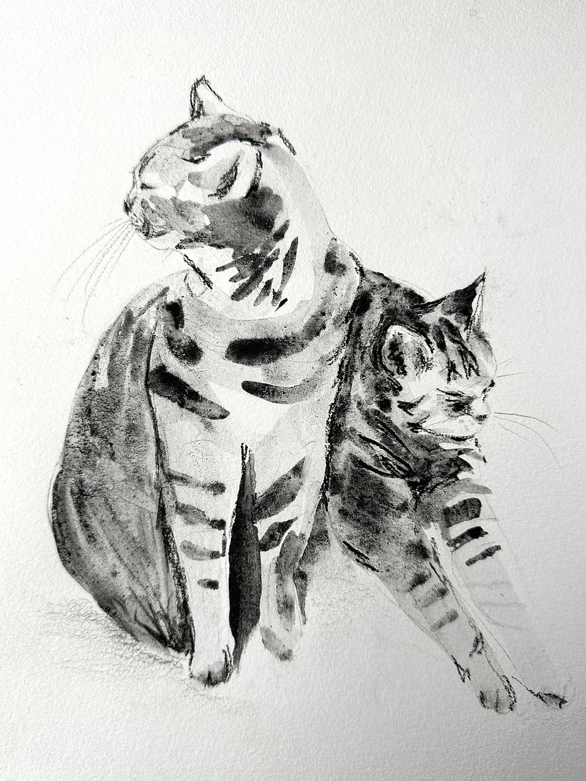 My fave of the powdered charcoal version. My striped cats perhaps not the easiest to start with. I'll have to try this again.