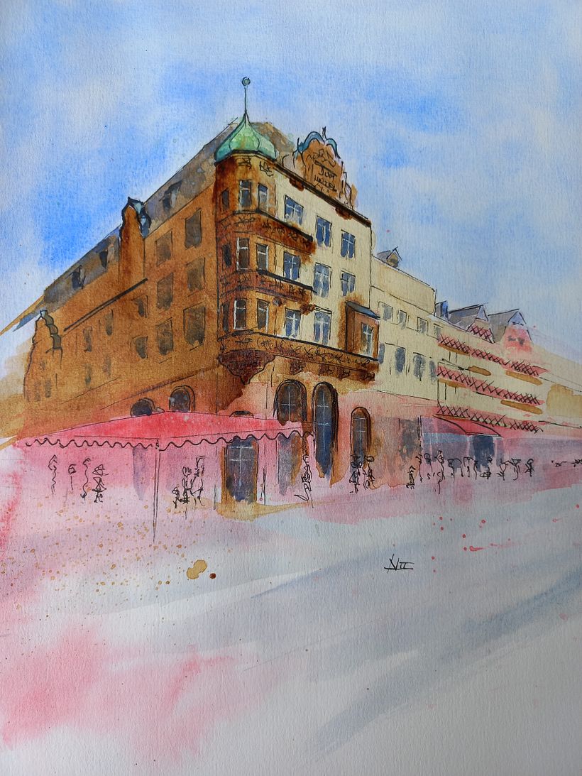 Aquarell - das Braune ist Kaffee