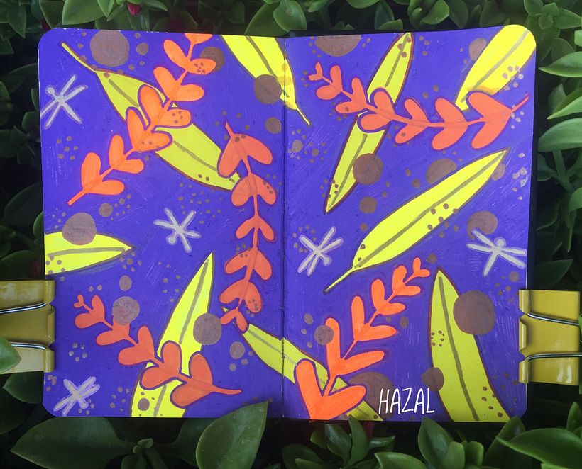 Funky floral design in bold colors | Zoom in