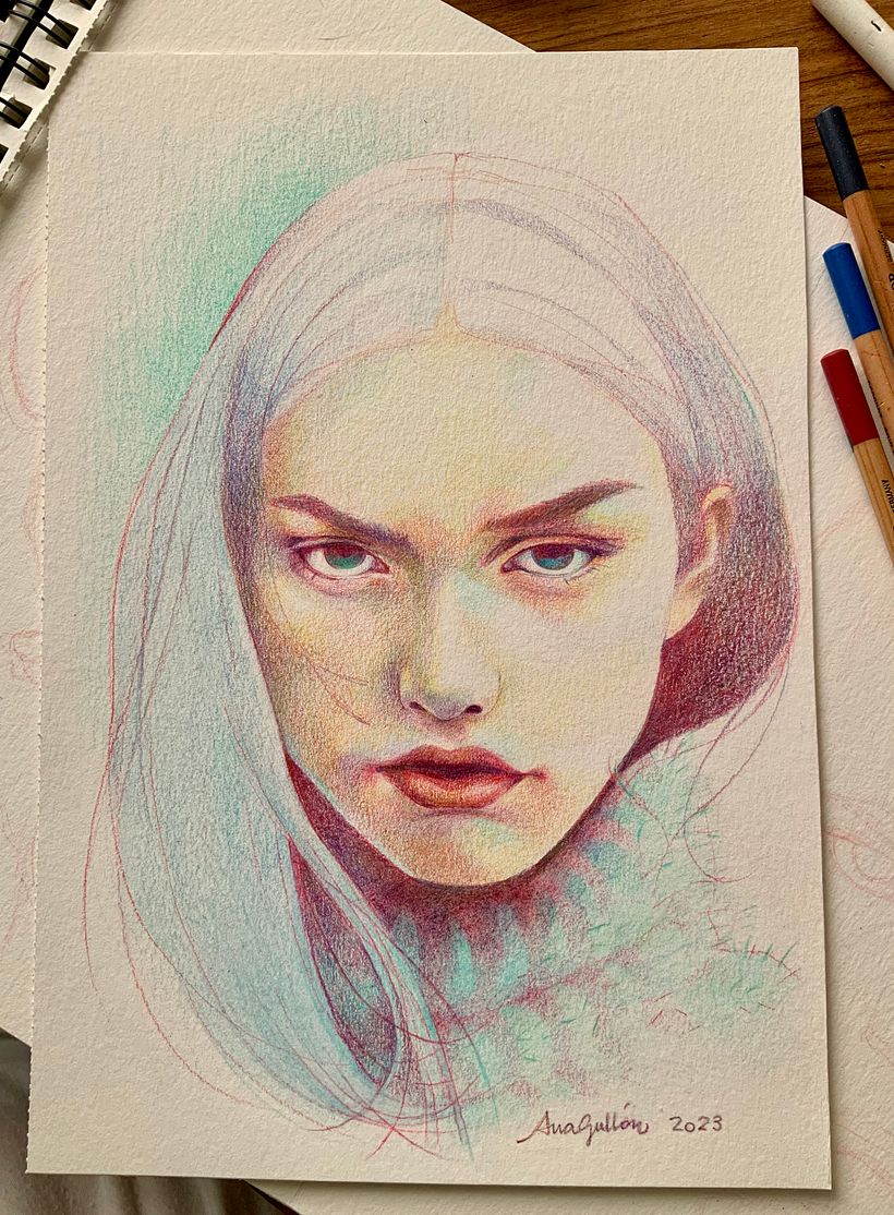 Mi proyecto del curso: Dibujo de retratos llamativos con lápices de colores 1