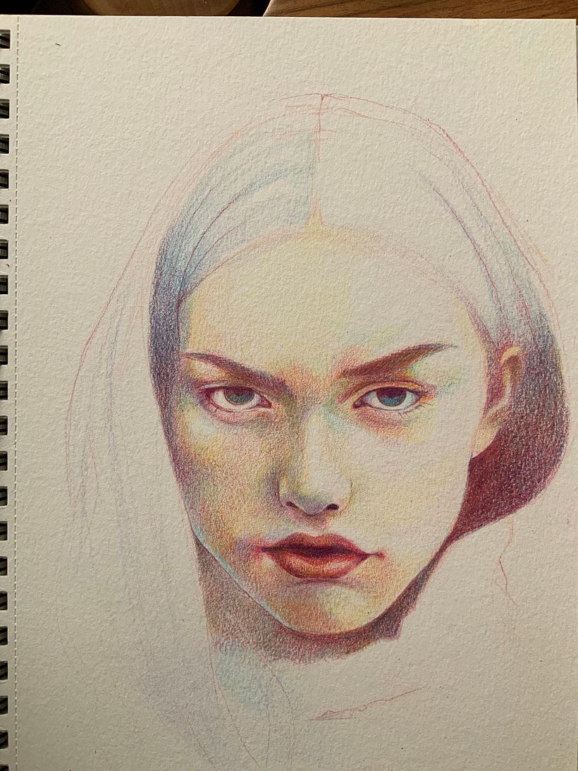 Mi proyecto del curso: Dibujo de retratos llamativos con lápices de colores 3