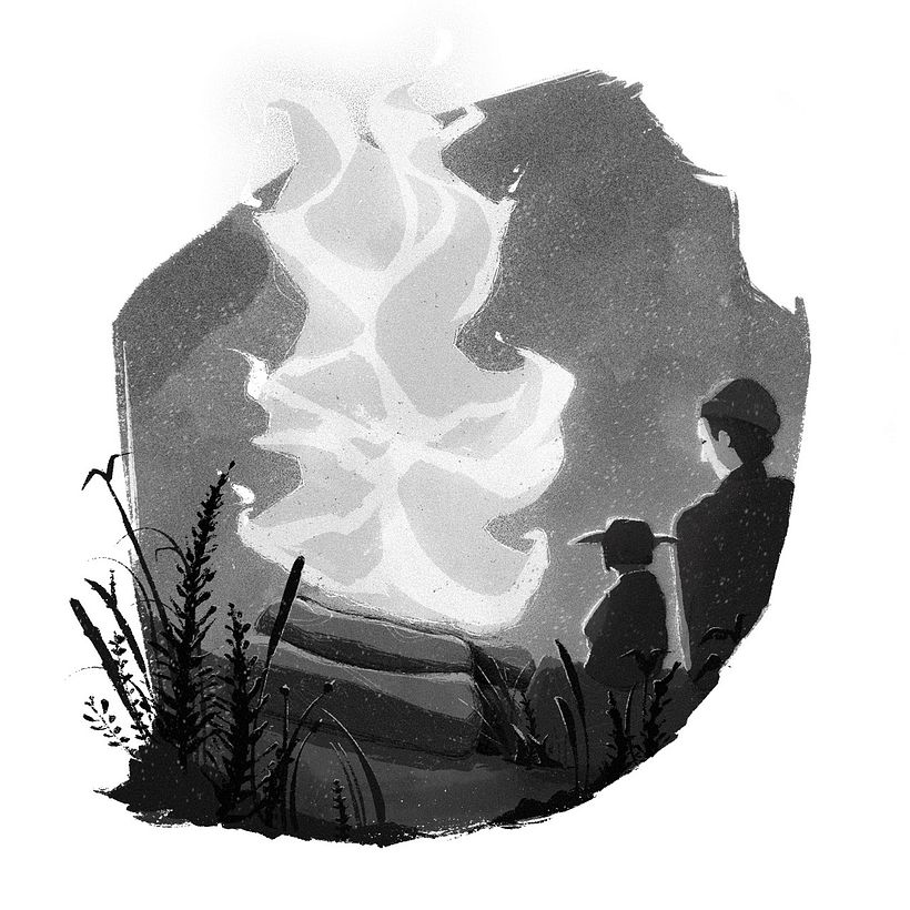 Spot Illustration #2: The narrator and the goblin.