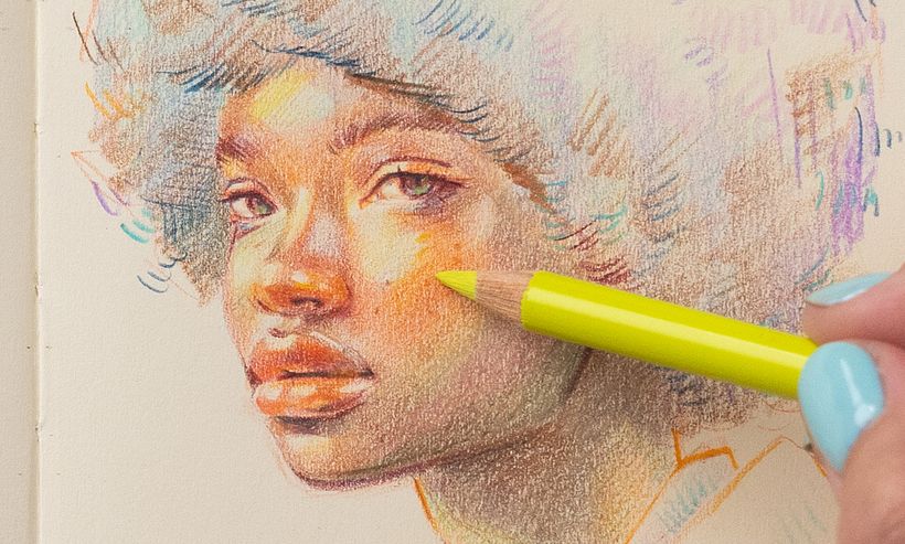 Drawing self-portraits.