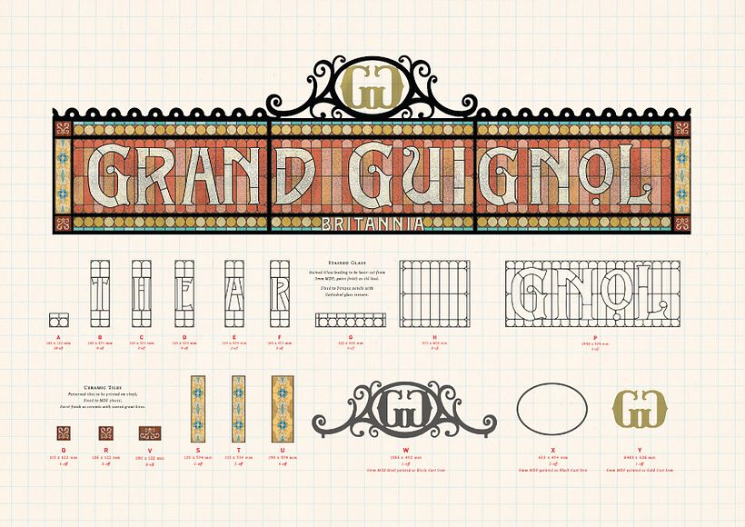 Sign design: drawing background signage for use in movie sets  2
