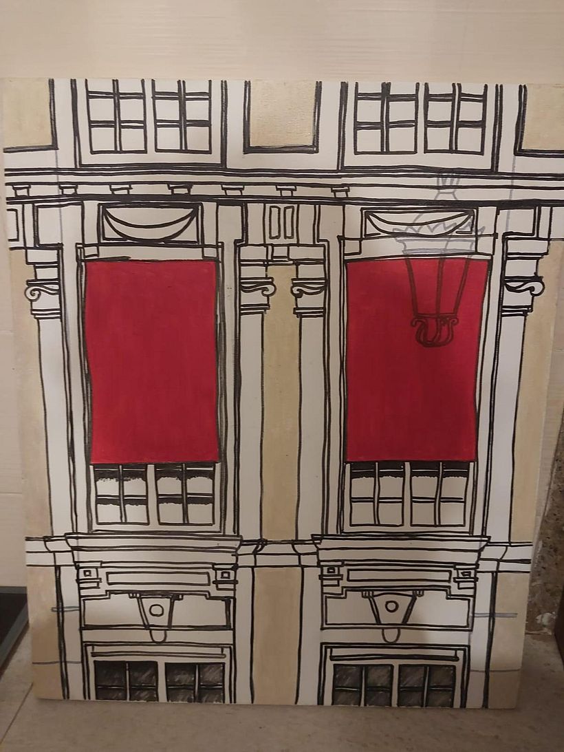 Practice Canvas Sketch with acrylic paints 3
