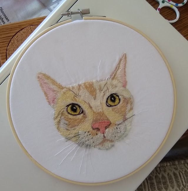 Beans the cat. I have stitched a few dogs, but with this course I tried my first cat. Cats are harder than dogs.